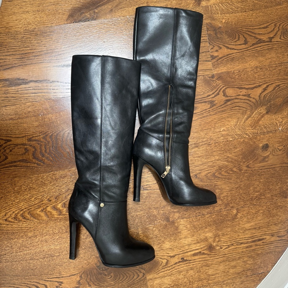 Stunning Tory Burch Black Knee-High Leather Boots